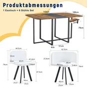SONNENH Jedilna garnitura, MDF/kovina/PU, za jedilnico ali kuhinjo