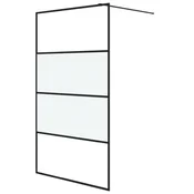 vidaXL vidaXL Pregrada za tuš črna 115x195 cm delno motno ESG steklo, (21047579)