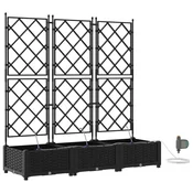 Vrtna saksija 3 pcs Crna 120 x 40 x 126 cm Plastika
