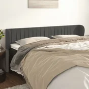 Vidaxl vidaXL Vzglavje s krilci temno sivo 163x23x78/88 cm žamet