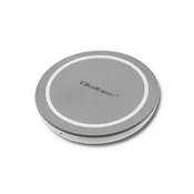 Brezžični induktivni polnilnik Qoltec RING | Qualcomm QuickCharge 3.0 10W | Siv