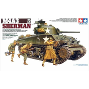 Tamiya maketa-miniatura M4A3 SHERMAN s 75 mm TOPOM • maketa-miniatura 1:35 tanki in oklepniki • Level 3