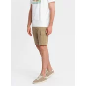Ombre One color mens shorts with cargo pockets - sand