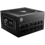 MSI PSU MAG A750GL PCIE5 II, 750W 80Plus Gold, 120mm Fan Active PFC, Fully Modular, 12VHPWR, ATX 3.1, PCIe 5.1, OVP, OCP, OTP, OPP, SCP, UVP, 100-240Vac, 47Hz-63Hz Input Frequency, ATX, 7Y, Black