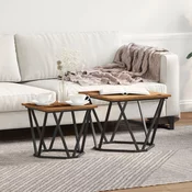 Set pomocnih stolica 2 pcs obnovljeno drvo