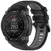Silikonski pas Techsuit W077 za Garmin Instinct 3 50mm/Instinct 3 50mm Solar - črn/siv