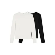 Bershka Majica črna/bela