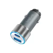 Logilink USB punjač za automobil, 1x USB-C PD, 1x USB-A QC, 36 W