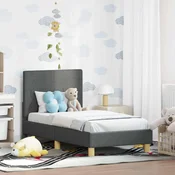 vidaXL Posteljica za malčke z vzglavjem Temno siva 70 x 140 cm blago