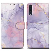 Cadorabo CADORABO Ohišje, združljiv s Samsungom - Design Pink Purple Marmor št. 5 - Zaščitni pokrov z magnetnim zapiranjem, funkcijo stojala in režo za kartico, (20553484)