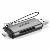 Ugreen Bralnik kartic SD/micro SD na USB 3.0/USB Type C 3.0 siv (50706)