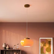 EGLO Visoka svetilka Berardelli, oranžna/zelena, O 30 cm, steklo, E27 - Dnevna soba/jedilnica - Sodobni - oranžna, zelena