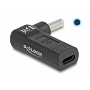 Delock adapter za kabel za punjenje prijenosnog računala, od USB Type-C™ utičnice do HP utikača 4,5 x 3,0 mm, pod kutom od 90°