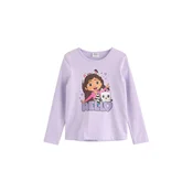 Lindex Majica Top ls Gabbys Dollhouse bež / temno rjava / sivka / bela