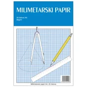 Teka-milimetarski blok A4 25 listova za tehničko crtanje