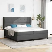 vidaXL vidaXL Postelja s vzmetnico v temno sivi barvi, 200x200 cm Tkivo, (22052354)