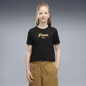 PUMA Essentials Script Glitter Tee Youth, Kids, Black, 13-14Y