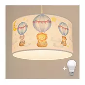 Brilagi - LED deciji luster na sajli BOBO 1xE27/10W/230V precnik 35 cm bela/životinjice