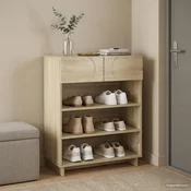 vidaXL Omara za čevlje 73 x 38 x 87,5 cm konstruiran les Sonoma hrast