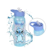 Disney DISNEY Stitch Modra steklenička z ustnikom in ročajem, šolska steklenička za deklice 600 ml