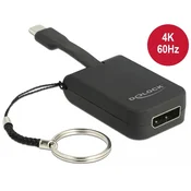 Delock USB Type-C na DisplayPort (DP Alt Mode) adapter, 4K 60 Hz – na privjesku za kljuceve