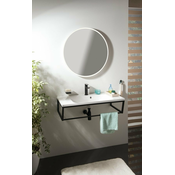 Komplet za kopalnico SKA, mat črn - Mat črna - Jeklo - LED - LED - Ogledala z osvetlitvijo ozadja
