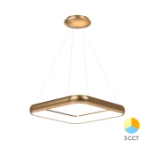 Braytron LED visilica BRY-BELLA-MLP-PD-KVADRATNA-ZLATNA-46W-3U1-IP20