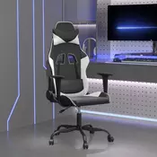 Vidaxl vidaXL igralni stol, črno-bel, umetno usnje
