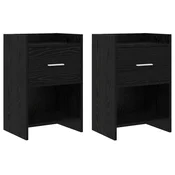 vidaXL vidaXL Posteljne mize 2 pcs Črni hrast 40 x 30 x 60 cm Inženirski les, (5000247479)