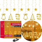 springos LED BOŽIČNE ZVEZDE VISEČE ŽIČNE BOŽIČNE LUČKE LED ZAVESA, (21638543)