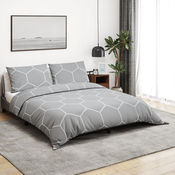 vidaXL Set posteljine za poplun sivi 240x220 cm pamucni