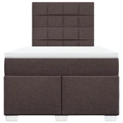 Box spring postelja z vzmetnico temno rjava 120x190 cm blago