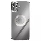 AVIZAR Ovitek za iPhone 17 s Kromiranim Robom iz Mehkega Silikona, Srebrna, (5000190655)