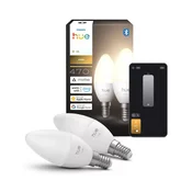 Komplet 2x zatemnjiva LED žarnica Philips Hue WHITE B39 E14/3,9W/230V 2700K