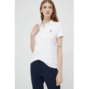 Polo majica Polo Ralph Lauren za žene, boja: bijela, s ovratnikom