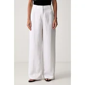 Le Privé regular hlače ženske z lanom FRANCOISE TROUSERS BLANC