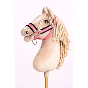 BB Nastavljiva ovratnica za konje Hobby Horse A3 v neon roza barvi s črnim krznom
