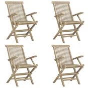 Vidaxl Zložljivi vrtni stoli 4 kosi sivi 56x61x89 cm trdna tikovina