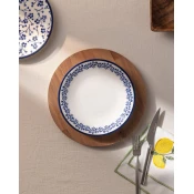 Madame Coco Desertni tanjir Reve Bleu, 19cm, Belo - plavi
