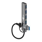 Goobay USB-C na 4x USB 3.2 A siv 2iN1 USB hub