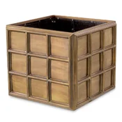 Casa Padrino luxury flower pot vintage brass 52.5 x 52.5 x H. 47 cm - Square stainless steel plant pot - Living room decoration - Office decoration - Decorative accessories - Luxury decoration