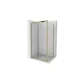 Mexen Apia drsna tuš kabina 125 x 90 cm, prozorna, zlata - 840-125-090-50-00