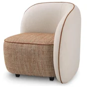 Casa Padrino luxury designer armchair right side cream/orange/black 90 x 85 x H. 82 cm - Living room armchair - Hotel armchair - Living room furniture - Luxury furniture