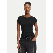 Tommy Jeans Majica Draped DW0DW22802 Črna Slim Fit