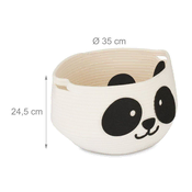 Northix Košara za shranjevanje za otroke Panda bombažna vrv