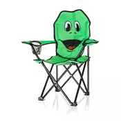 Happy Green Zložljiv otroški stolček FROG z motivom žabe, kovinski okvir in tekstilna prevleka