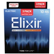 Elixir 16567 Nanoweb 10-46 3-Pack Strune za električno kitaro