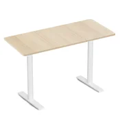 Podesivi radni stol IPOHOME STANDARD – Bijela – Prirodno drvo – 160x80cm