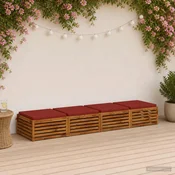 Vidaxl Sedežne blazine SOEST 4 kos 100% poliester Rdeča 80 x 80 x 5 cm