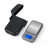INF Mini tehtnica v obliki vžigalnika za nakit, 100g/0.01g, srebrno-črna, (5000290981)